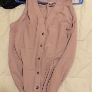 Button Up Pink Jumpsuit